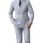 SLIMFIT KRUVAZE PAMUKLU ERKEK TAKIM ELBISE (MAVIGRI, 48)