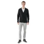Slimfit Mono Yaka Torba Cepli Kendinden Çizgili Erkek Triko Hırka SİYAH XL