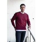 SLİMFİT SIFIR YAKA BASİC 3 İPLİK ERKEK SWEATSHİRT BORDO M