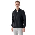 Slimfit Yarım Fermuarlı Dik Yaka 2 İplik Erkek Sweatshirt SİYAH XL