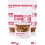 Slimplus Granola Çikolata Çilek Fındık – Glutensiz Vegan Şekeri Meyveden Katkısız (10 x 100G) - 1 kg