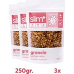 Slimplus Granola Çikolata Çilek Fındık – Glutensiz Vegan Şekeri Meyveden Katkısız (3 x 250G) - 250 gr