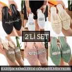Slipcat 2'li Unisex Kaymaz Sokak Plaj Yazlık Gündelik terlik - Çok Güçlü