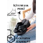 Slipcat Günlük Ortopedik Terlik Anne Rahat Orta Yaş Genç Ev & Dışarı Terliği - Siyah - Antrasit