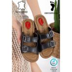Slipcat Kadın Ultra Yumuşak Soft Taban Dolgu Topuk Ortopedik İçi Pedli Günlük Anne Terliği - Siyah