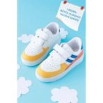 Slipcat Kids Unisex Spor Ayakkabı Beyaz - Mavi Renkli Düz Tabanlı Okul Ayakkabısı