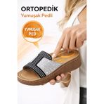 Slipcat Taşlı Yumuşak Hafif Taban Önü Açık Günlük Anne Kadın Terlik