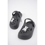 Slipcat Unisex Çocuk Figürlü Sandalet Terlik Ayarlanabilir Velcro Bantlı Konfor - 010-Siyah