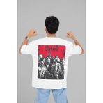 Slipknot Baskılı Unisex Oversize Tasarım Tişört - Beyaz