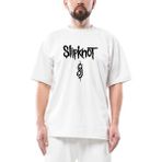 Slipknot Logo Text Oversize Beyaz Tişört