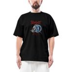 Slipknot Ram Head Siyah Oversize Tişört - Beyaz