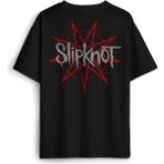 Slipknot Red Star Yıldız Rock Metal Music Baskılı Oversize T-Shirt Siyah Unisex Tişört - 2XL