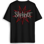 Slipknot Red Star Yıldız Rock Metal Music Baskılı Oversize T-shirt Siyah Unisex Tişört