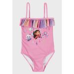Slipstop Gaby Desenli Fırfırlı Çabuk Kuruyan Kız Çocuk Mayo SM2512120000 PEMBE
