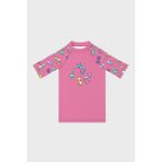 Slipstop Kitties Baskılı Uv Korumalı Kısa Kollu Mayo T Shirt Kız Çocuk T Shirt ST2511000001 - Pembe - 6 - 7 Yaş