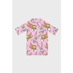 Slipstop Lunabun Baskılı Uv Korumalı Kısa Kollu Mayo Kız Çocuk T Shirt ST2611070001 PEMBE