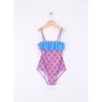 Slipstop Pembe Mavi Kız Çocuk Mayo SM2411000104 - 6 - 7 Yaş - Pembe - Mavi
