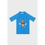 Slipstop Skyrocket Baskılı Uv Korumalı Kısa Kollu Mayo T Shirt Erkek Çocuk T Shirt ST2532000003 - 2 - 3 Yaş - Mavi