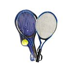 Slipt 21 İnç Mavi-Beyaz Çocuk Tenis Raketi Seti (2 Raket, 1 Top) CKS-86