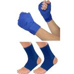 Slipt Boks Bandajı Ve Kick Boks Çorabı Seti Muay Thai Kickboks Bandajı + Boks Çorabı Boks Seti L Mavi