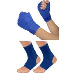 Slipt Boks Bandajı Ve Kick Boks Çorabı Seti Muay Thai Kickboks Bandajı + Boks Çorabı Boks Seti M Mavi