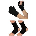 Slipt Boks Bandajı Ve Kick Boks Çorabı Seti Muay Thai Kickboks Bandajı + Boks Çorabı Boks Seti M Siyah