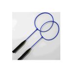 Slipt Siyah Renk Badminton Raket Seti (2 Raket 1 Top) (Mavi)