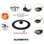 SLKNMTFK 20/22/24/26 cm Uyumlu Cam Tencere&tava&düdüklü&güveç Kapağı Silikon Kenarlı