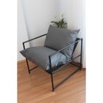 Sller Klas Model Metal Iskeletli Portatif Berjer Gri Renk Modern Minimalist Tasarım