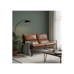 SLLER Modern İkili Koltuk - Loft Tasarım Deri/Kumaş Bahçe ve Balkon Kanepesi - Metal İskeletli 130 cm
