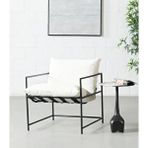 Sller Modern Tasarım Berjer Metal Iskeletli Portatif Berjer Flok Kumaş Döşeme Salon Dizayn Beyaz
