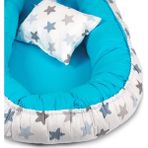 Sluupy Babynest Mavi Gri Yıldız Figürlü Bebek Uyku Yatağı
