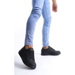 Slw151 Boost Bağcıklı Cilt Erkek Günlük Sneaker Ayakkabı St Siyah