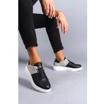 Slw151 Boost Bağcıklı Cilt Süet Erkek Günlük Sneaker Ayakkabı Csbt - Siyah/Gri