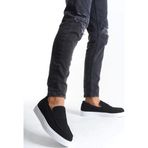 Slw180 Estilo X Bağcıksız Süet Erkek Günlük Spor Klasik Ayakkabı Sbt - Siyah