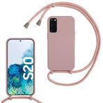 SLWYF Samsung Galaxy S11E/S20 ile uyumlu, cep telefonu zinciri kılıf silikon ip kolye cep telefonu kılıfı kordonlu çanta TPU tampon koruyucu kılıf Galaxy S20 için - kum tozu