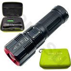 SM-313 50W 5000 Lümen Profesyonel Şarjlı El Feneri - 1.5 Km Menzilli & 7200 Mah Güçlü Batarya Seti - 1 ADET - Siyah