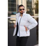 S&M CLOTHİNG Erkek Açık Gri Şişme Mont