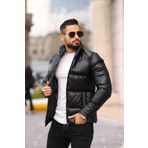 S&M CLOTHİNG YENİ SEZON ERKEK ELYAF DOLUMLU ŞİŞME DERİ MONT