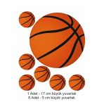 Sm Love Basketbol Topu 7 Adet A4 Yenilebilir Süsü Pasta Kurabiye Şeker Hamuru Kağıt Baskısı