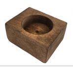 Sm Natural Toptanhobi.com 20 Adet Ağaç Kütük Tealight Mumluk Kare Kahverengi