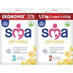 Sma Optipro 3, 1-3 Yaş Devam Sütü, 1.2 Kg (2 X 600 G) Sma Optipro 2, 6-12 Ay Bebek Sütü, 1.2 Kg (2 X 600 G)