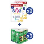 SMA OPTIPRO 3 1-3 yaş Devam Sütü 2x1200g + GERBER ORGANIC Buğday ve Pirinçli Atıştırmalık 3x35g