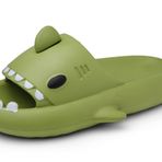 Smajong CGTRRZFQ Slides Yeşil Renk Köpekbalığı Şekilli Kaymaz Taban Unisex Çocuk Ev Terliği