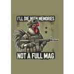 Small Checkered Notebook with the Quote "I'll Die with Memories not a Full Mag" on the cover with Rooster motif: A handy tool for collecting current notes, ideas, sketches, contacts