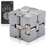 SMALL FISH Çocuklar, Gençler ve Yetişkinler için Metal Infinity Küp Oyuncak, En İyi Masa Gadget'ı ve Fidgeting, Anksiyete ve Stres Giderme için Duyusal Aracı, Metal Alüminyum Fidget Oyuncakta Erkekler için Serin