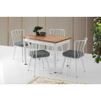 Smart Açılır Mutfak Masası ve 4 Adet Sandalye Takımı 70*110CM - Ceviz