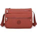 Smart Bags Çok Cepli Günlük Orta Boy Su Geçirmez Krınkıl Kumaş Kadın Omuz Çantası Kiremit