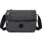 Smart Bags Çok Cepli Günlük Orta Boy Su Geçirmez Krınkıl Kumaş Kadın Omuz Çantası Siyah/beyaz