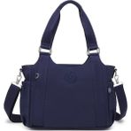 Smart Bags Günlük Orta Boy Su Geçirmez Krınkıl Kumaş Kadın Omuz Çantası Lacivert